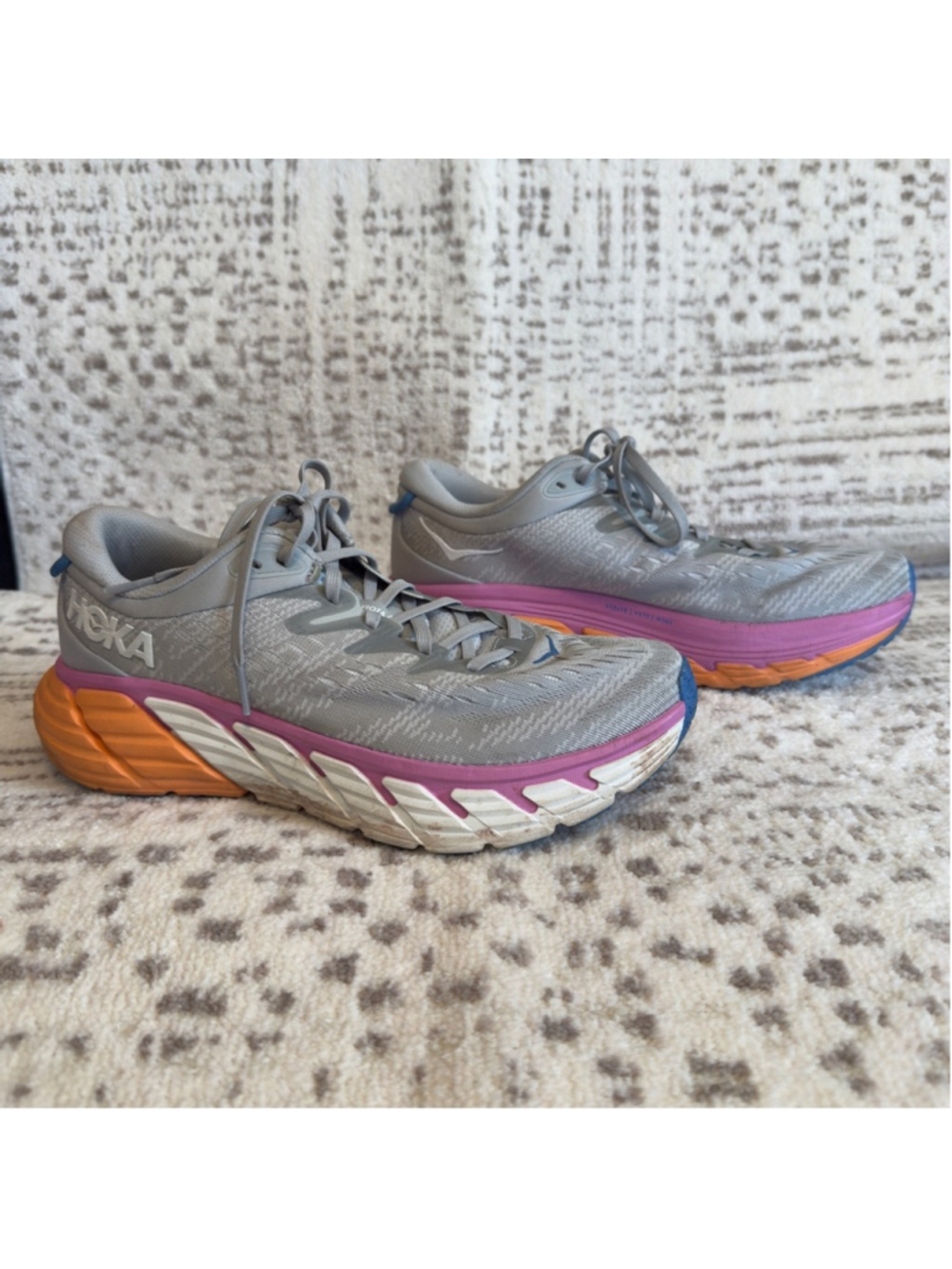 Hoka Gaviota 4 Women's Gray and Orange Running Shoes